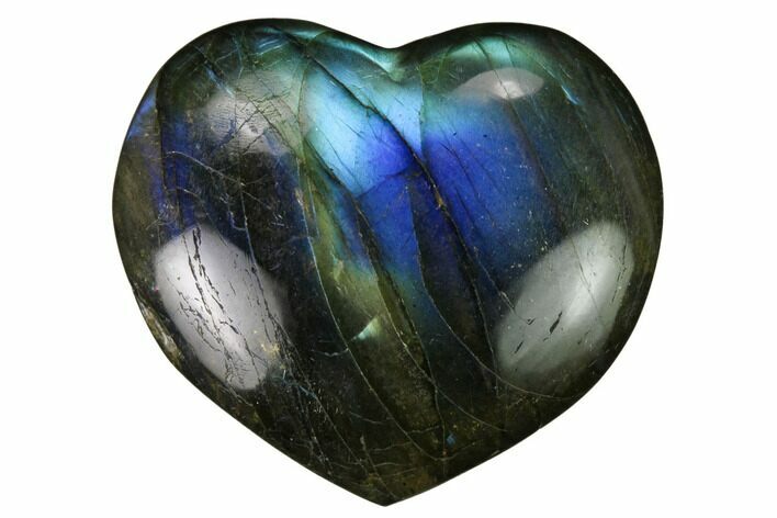 Polished Labradorite Hearts - 1 1/4" Size - Photo 1